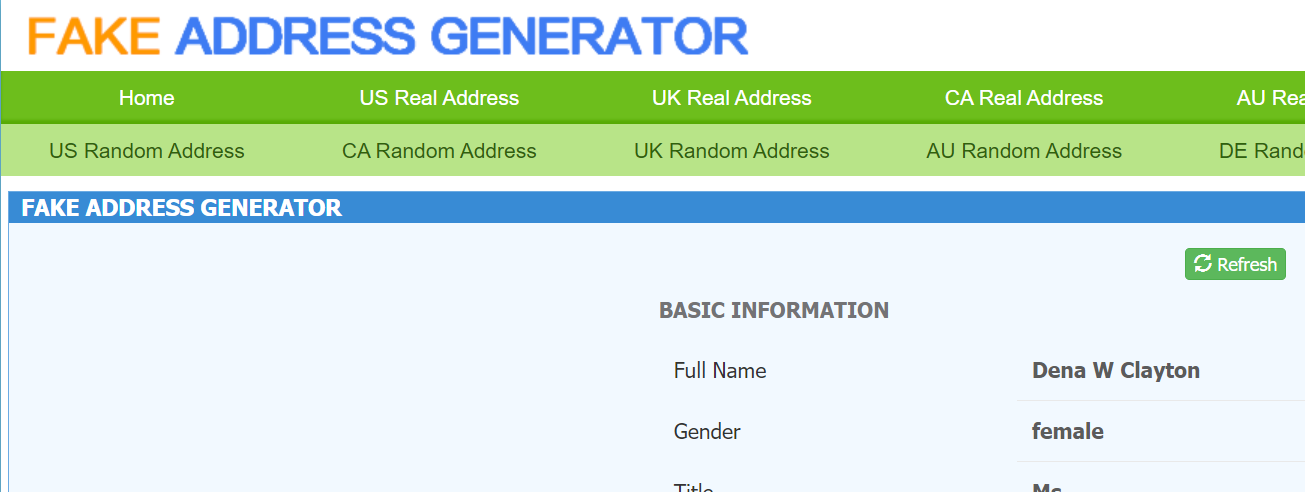 fake address generator