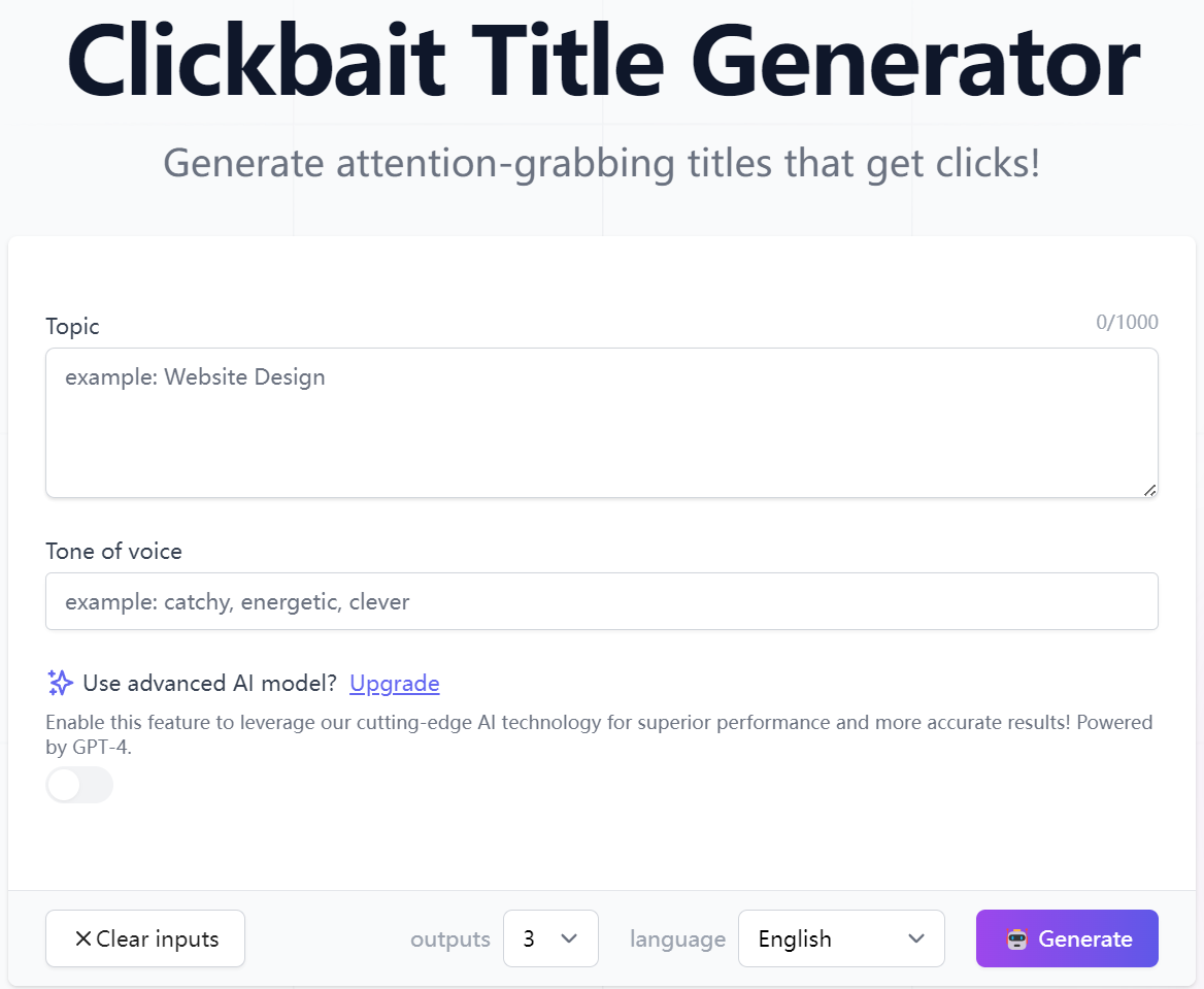 Clickbait Title Generator